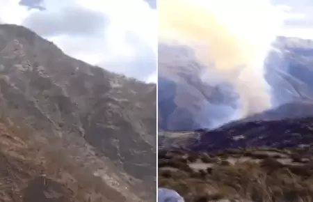 incendio se reactiva en confluencia del R�o Grande y Vilcabamba