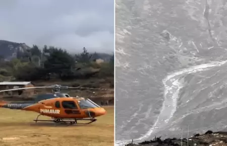 Helic�ptero inicia labores en zona afectada por incendios forestales en Apur�mac