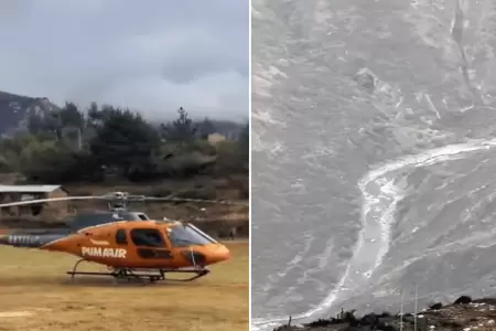 Helic�ptero inicia labores en zona afectada por incendios forestales en Apur�mac
