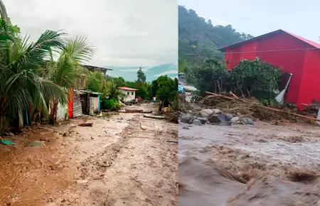 El caudal destruy� viviendas en Cusco.