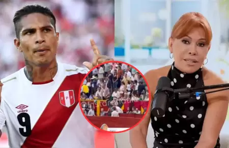 Paolo Guerrero y Magaly coincidieron en la Plaza de Acho