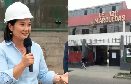 Keiko Fujimori visit� colegio en Santa Anita