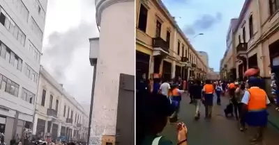 Reportan incendio en el Centro de Lima en inmueble del jir�n Andahuaylas