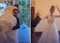 Novia vive un IMPENSADO momento en los brazos de su esposo en plena boda: "Primer obst�culo superado"