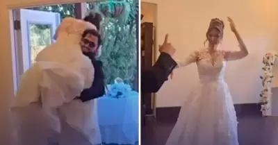 Novia se vuelve viral por percance en su boda.