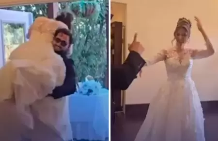 Novia se vuelve viral por percance en su boda.