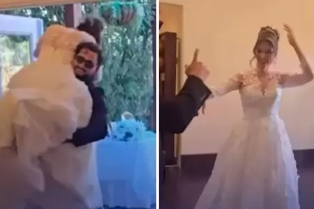 Novia se vuelve viral por percance en su boda.