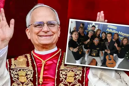 Adultos mayores de EsSalud crean marinera en honor al papa.