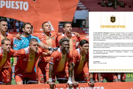 Deportivo Moquegua denuncia "mensajes contra sus jugadores" y anuncia acciones l