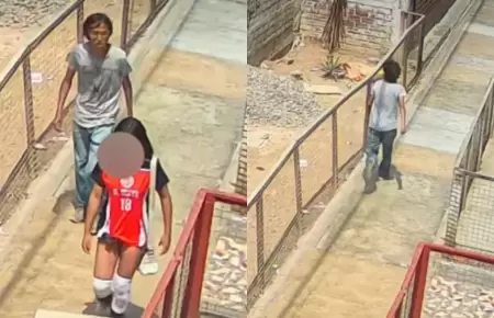 c�maras captan a sujeto que persigue a menor