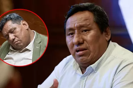 Senador Hugo Ccahuana se qued� dormido en el Congreso