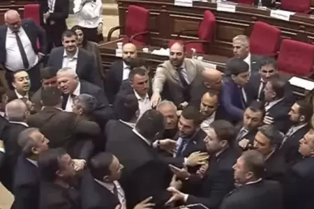 Diputados se agarran a golpes